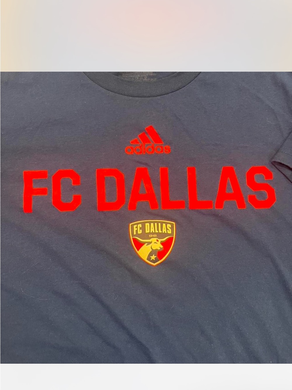 adidas Blue Performance Tee with White Logo